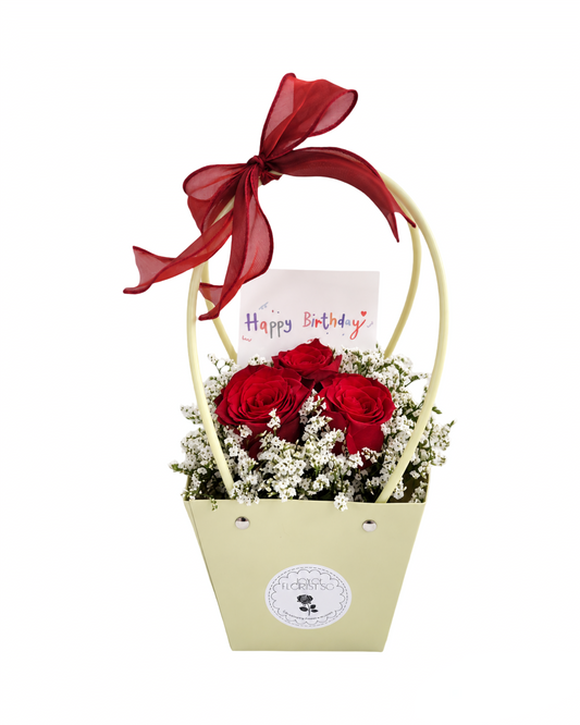 Birthday Red Rose Gift Bag