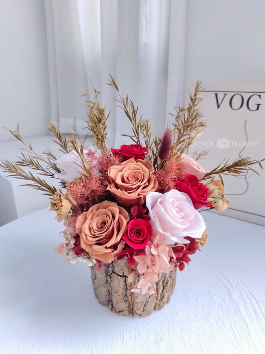 Red & Cappuccino Preserved Rose Box