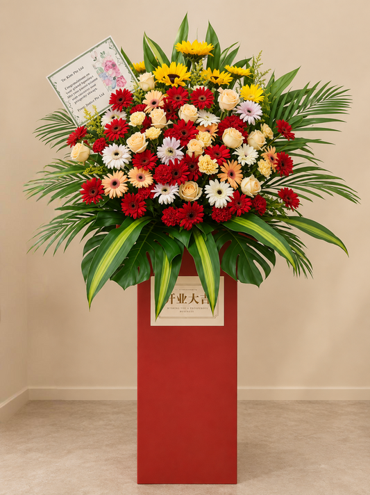 Grand Opening Flower Stand | Opening Ceremony Flowers | Joyous Rising Flower Stand
