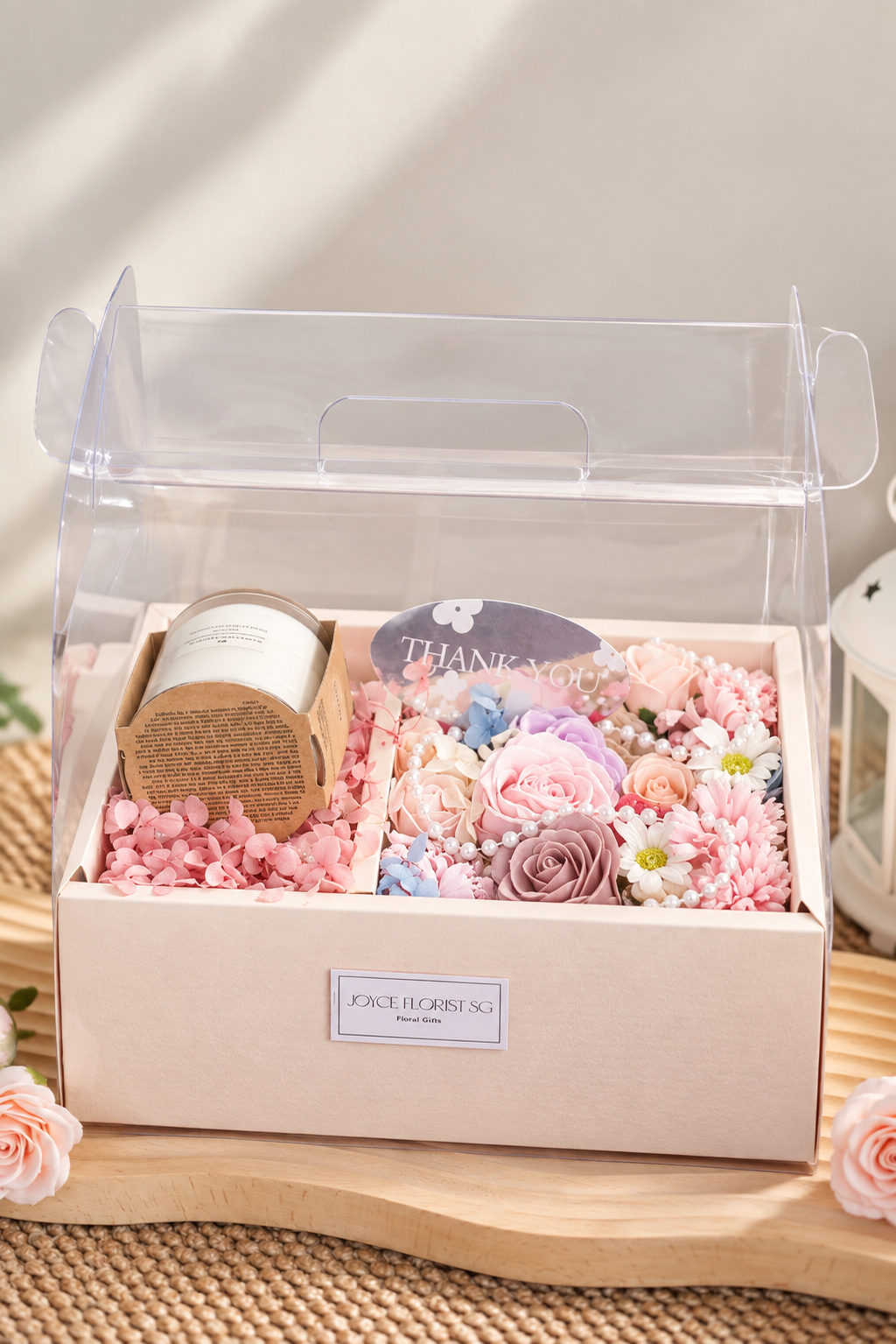 Blush Serenity Floral & Candle Gift Box