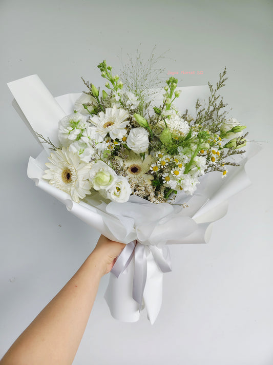 Fresh Flower Bouquet - Cool White