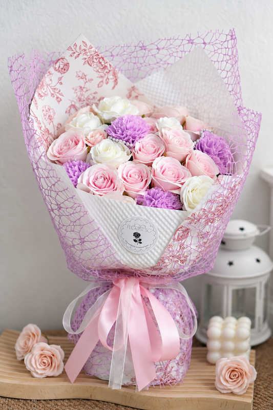 Timeless Soap Flower Bouquet - Pink & Lavender Rose