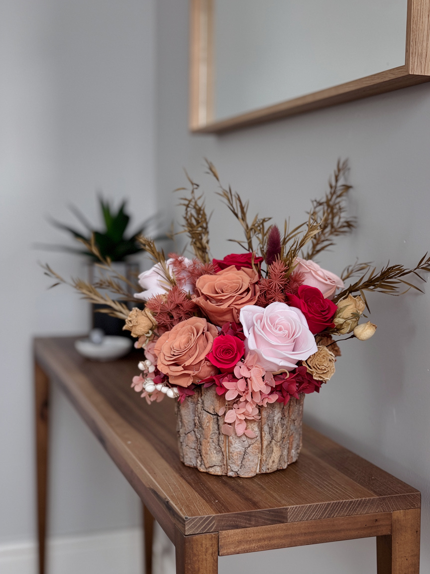 Red & Cappuccino Preserved Rose Box