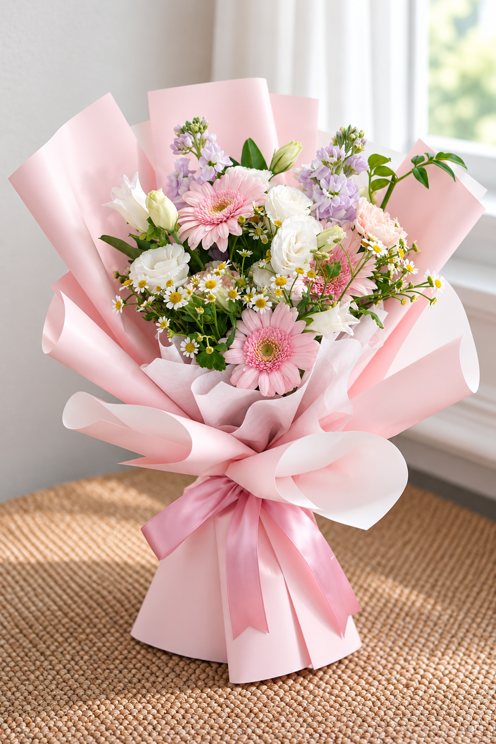 Sweet Pink Gerbera Flower Bouquet
