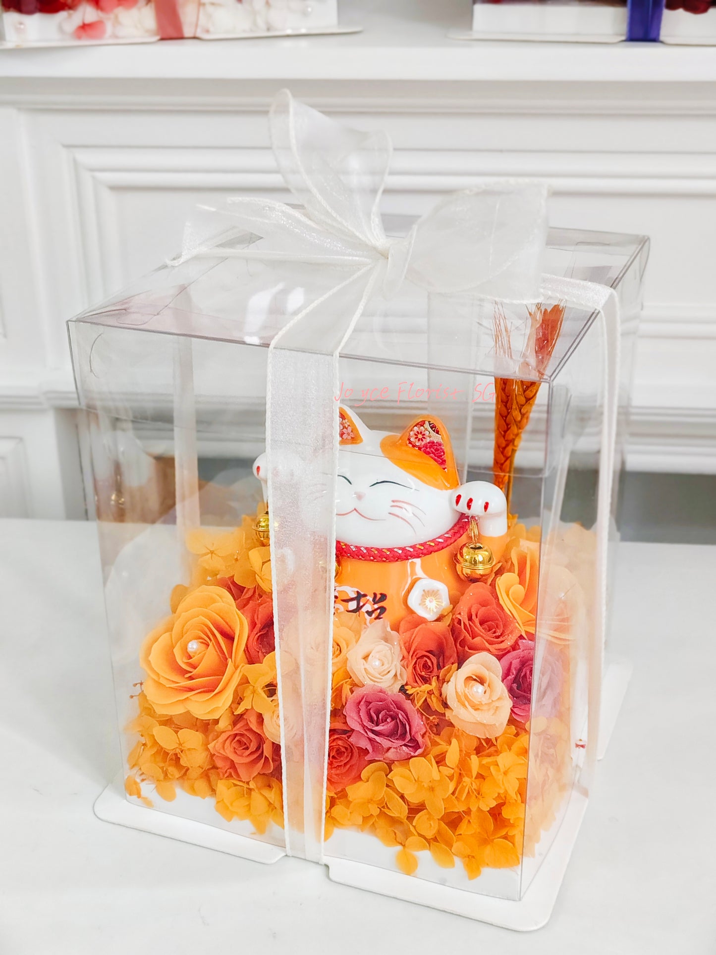 Grand Opening Flower Box - Fortune Cat In Box ( 招财猫）