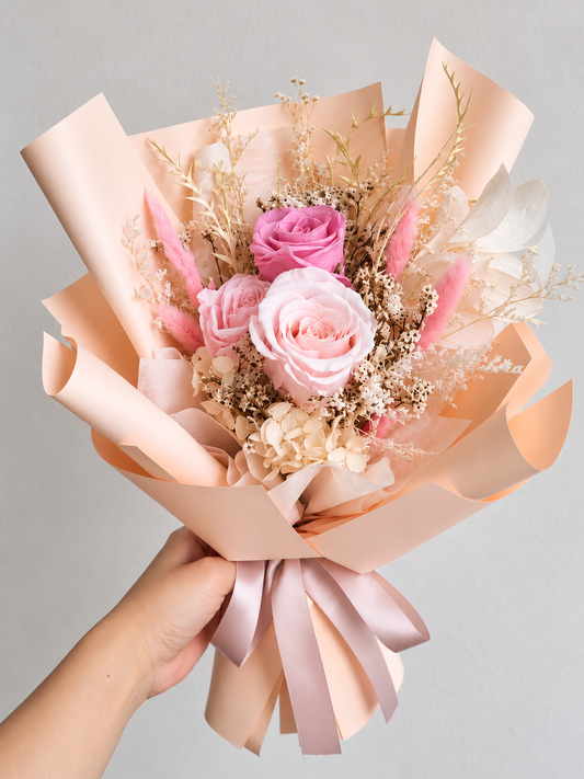 Blush Pink Preserved Rose Bouquet
