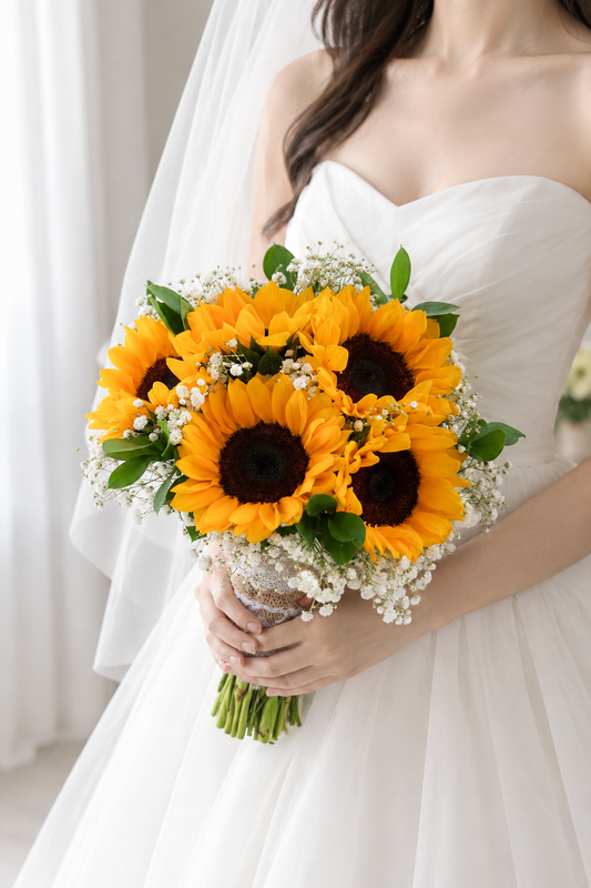 Bridal Bouquet - 5 Sunflowers