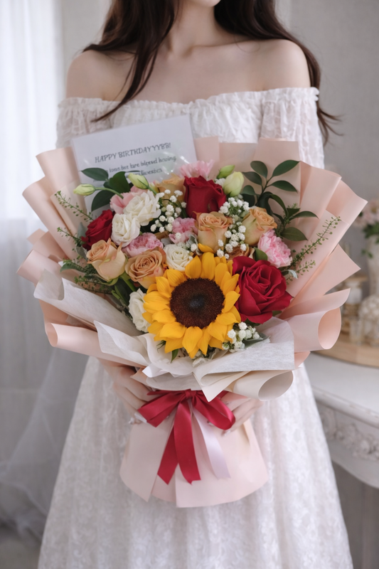Mother's Day Flower Bouquet - Warm Embrace Sunflower & Rose