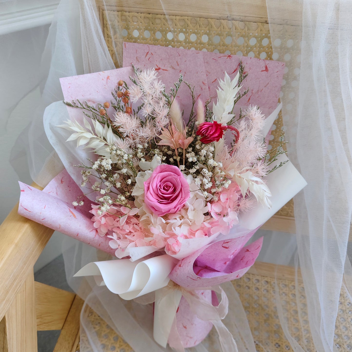Preserved Flower Bouquet - Blush Pink