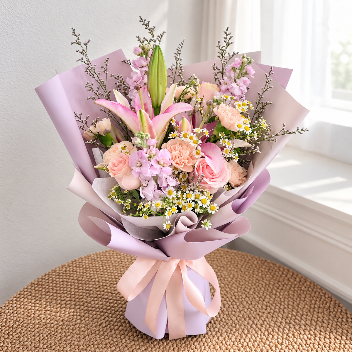 Pastel Lily Garden bouquet