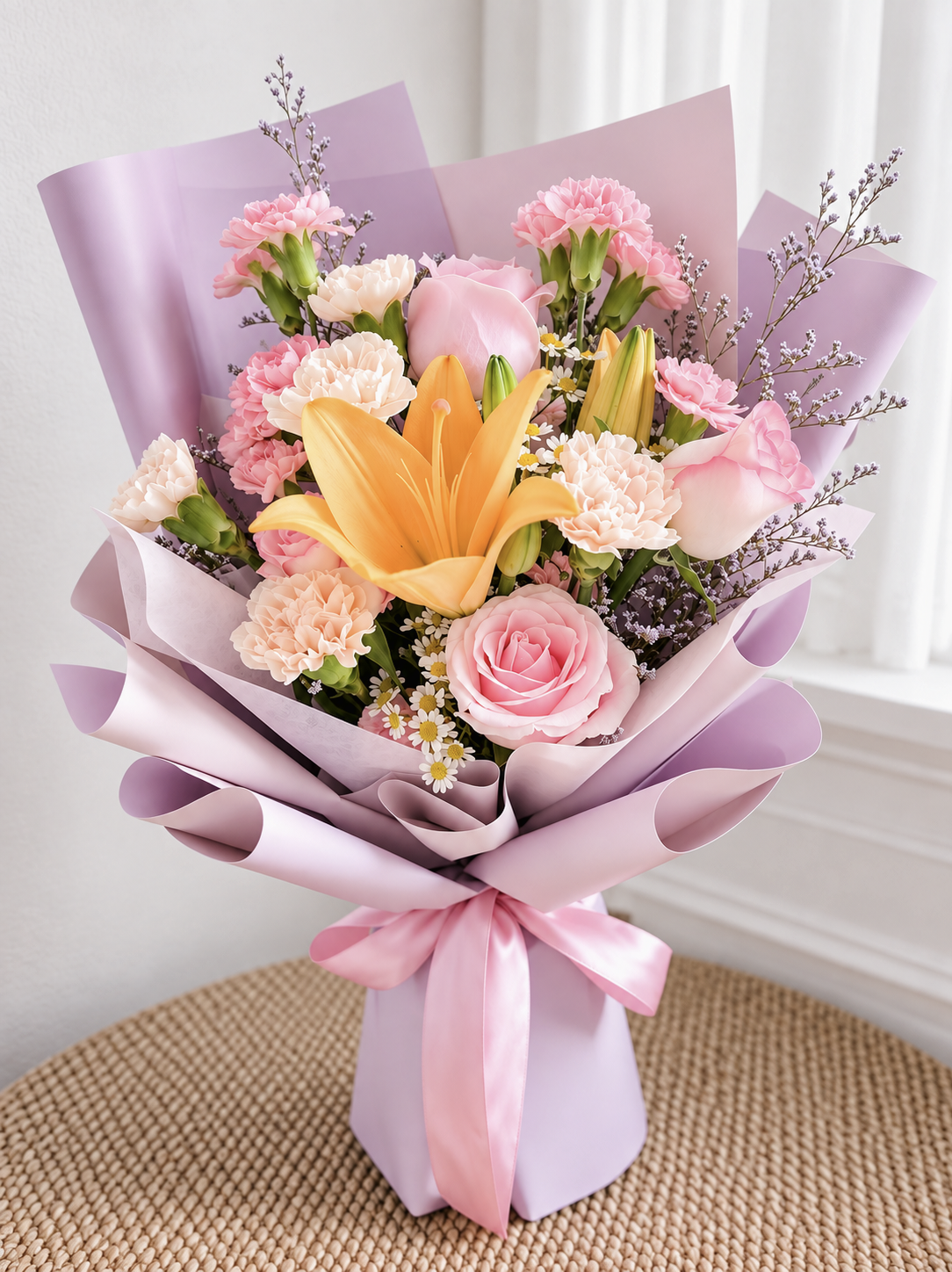 Peachy Blush Lily Bouquet