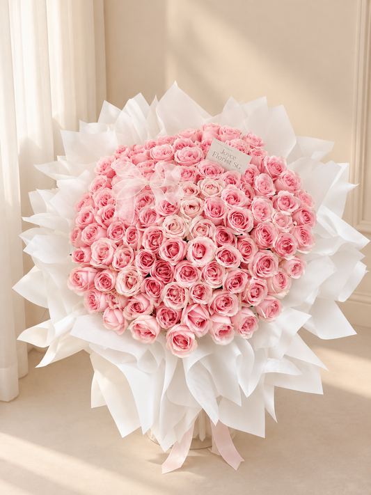 99 Pink Rose Flower Bouquet