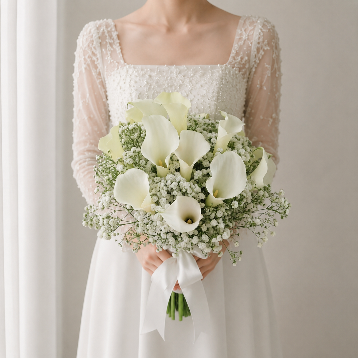 Bridal Bouquet - Calla Lilies & Baby's Breath
