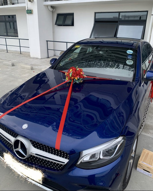Bridal Car decor Artificial Flowers with Ribbons