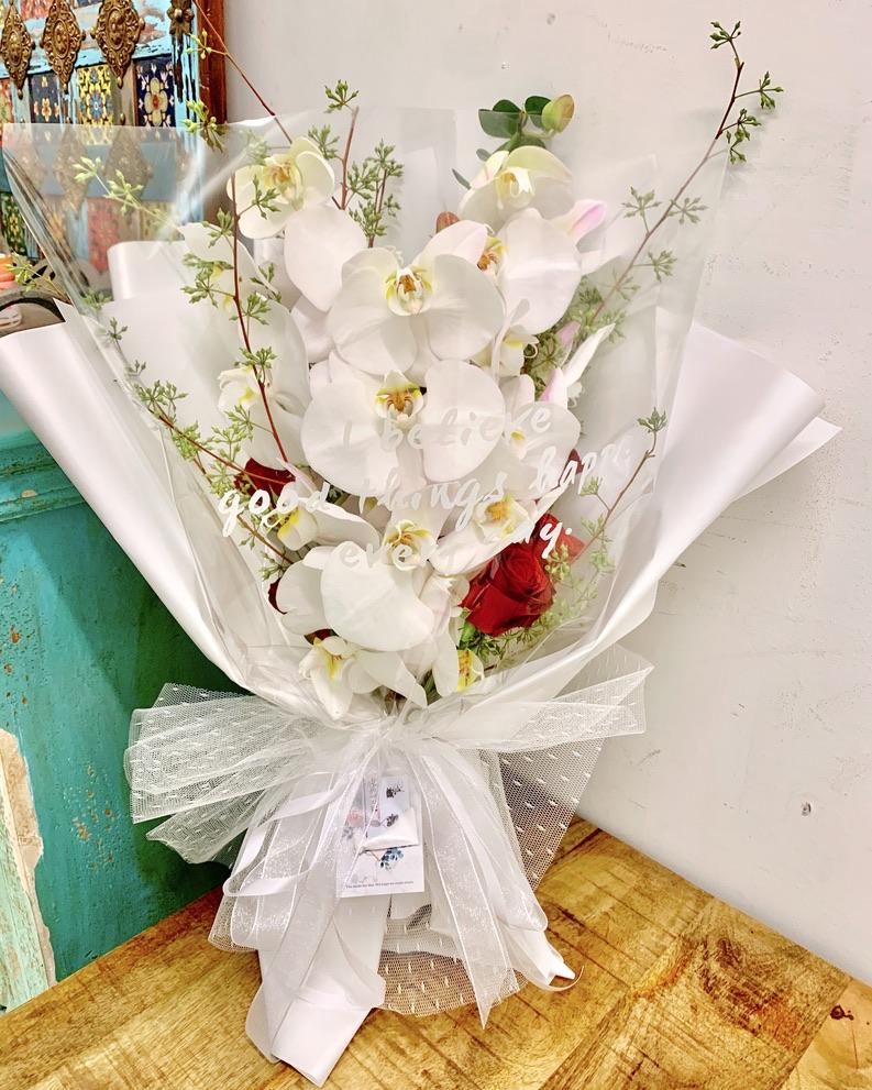 White Phalaenopsis Orchid Bouquet