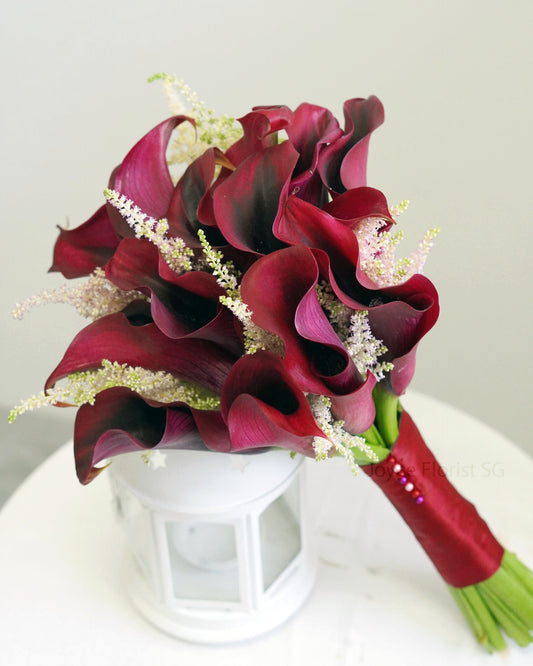 Bridal Wedding Hand Bouquet - Burgundy